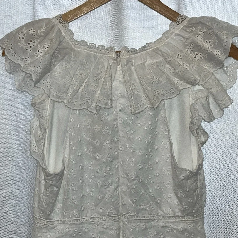Francescas Blue Rain Eyelet Lace Dress Med Flutter Coquette Girly Romantic Frill